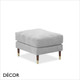 Décor Concept - Franco Footstool, Rectangular with Brass Capped Feet - In Designer Fabrics & Eco Leathers - Décor for Business