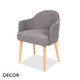 Décor Concept - Pietro Dining Chair with Armrests and an Arched Back and Tapered Beech Legs - In Designer Fabrics & Eco Leathers - Décor for Business