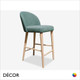 Décor Concept - Pietro Bar Stool with an Arched Back and Tapered Beech Legs - In Designer Fabrics & Eco Leathers - Décor for Business