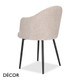 Décor Concept - Pietro Dining Chair with Armrests and an Arched Back and Metal Legs - In Designer Fabrics & Eco Leathers - Décor for Business