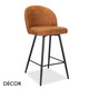 Décor Concept - Pietro Bar Stool with an Arched Back and Metal Legs, Bar and Counter Height - In Designer Fabrics & Eco Leathers - Décor for Business