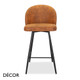 Décor Concept - Pietro Bar Stool with an Arched Back and Metal Legs, Bar and Counter Height - In Designer Fabrics & Eco Leathers - Décor for Business