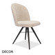 Décor Concept - Pietro Swivel Chair with an Arched Back and Metal Legs - In Designer Fabrics & Eco Leathers - Décor for Business