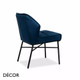 Décor Concept - Savino Dining Chair with a Quilted Back and Metal Legs - In Designer Fabrics & Eco Leathers - Décor for Business