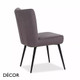Décor Concept - Divo Dining Chair with a Ribbed Backrest and Tapered Metal Legs - In Designer Fabrics & Eco Leathers - Décor for Business