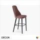 Anya Bar Stool with Tapered Wooden Legs