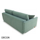 Décor Concept - Ettore Sofa Sleeper with a Smooth Rectangular Backrest - In Designer Fabrics & Eco Leathers - Décor for Business