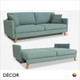 Décor Concept - Ettore Sofa Sleeper with a Smooth Rectangular Backrest - In Designer Fabrics & Eco Leathers - Décor for Business