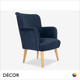Décor Concept - Arlo Lounge Chair with Tapered Legs - In Designer Fabrics & Eco Leathers - Décor for Business