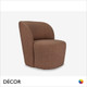 Décor Concept - Napoleone Lounge Chair with a Circular Backrest and Base - In Designer Fabrics & Eco Leathers - Décor for Business