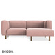 Décor Concept - Pino Corner Sofa with Deep Square Arms and Backrest - In Designer Fabrics & Eco Leathers - Décor for Business