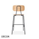 Décor Dinova - Allegra Stackable Counter Height Stool with a Veneered Wooden or Upholstered Seat and Backrest in Designer Eco Leathers - Décor for Business