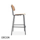 Décor Dinova - Allegra Stackable Counter Height Stool with a Veneered Wooden or Upholstered Seat and Backrest in Designer Eco Leathers - Décor for Business
