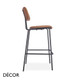 Décor Dinova - Allegra Stackable Counter Height Stool with a Veneered Wooden or Upholstered Seat and Backrest in Designer Eco Leathers - Décor for Business