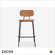 Décor Dinova - Allegra Stackable Counter Height Stool with a Veneered Wooden or Upholstered Seat and Backrest in Designer Eco Leathers - Décor for Business