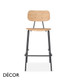 Décor Dinova - Allegra Stackable Counter Height Stool with a Veneered Wooden or Upholstered Seat and Backrest in Designer Eco Leathers - Décor for Business