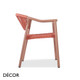 Décor Dinova - Battista Masala Red Stackable Dining Chair with Armrests and a Woven Rope Seat and Backrest, Indoor and Outdoor - Décor for Business