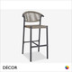 Décor Dinova - Battista Stackable Bar Stool with a Woven Rope Seat and Backrest, Indoor and Outdoor - Décor for Business