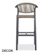 Décor Dinova - Battista Stackable Bar Stool with a Woven Rope Seat and Backrest, Indoor and Outdoor - Décor for Business