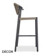 Décor Dinova - Battista Stackable Bar Stool with a Woven Rope Seat and Backrest, Indoor and Outdoor - Décor for Business