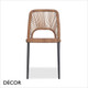 Décor Dinova - Barbarella Stackable Dining Chair with a Woven Rope Seat and Backrest, Indoor and Outdoor - Décor for Business