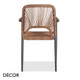Décor Dinova - Barbarella Stackable Dining Chair with Armrests anda Woven Rope Seat and Backrest, Indoor and Outdoor - Décor for Business