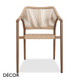 Décor Dinova - Valentina Stackable Dining Chair with Armrests and a Woven Rope Seat and Backrest in Bronze or Cream, Indoor and Outdoor - Décor for Business