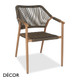 Décor Dinova - Valentina Stackable Dining Chair with Armrests and a Woven Rope Seat and Backrest in Bronze or Cream, Indoor and Outdoor - Décor for Business