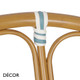 Décor Dinova - Bardot Bistro Style Stackable Dining Chair with Armrests Featuring a Two-Tone Woven Backrest and Seat in Blue and White or Green and White, Indoor and Outdoor - Décor for Business