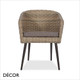 Décor Dinova - Cameo Stackable Dining Tub Chair with Armrests and Rattan-Style Body and a Soft Cushion, Indoor and Outdoor - Décor for Business