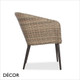 Décor Dinova - Cameo Stackable Dining Tub Chair with Armrests and Rattan-Style Body and a Soft Cushion, Indoor and Outdoor - Décor for Business