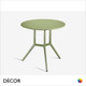 Décor Select - Juniper Round Dining Table, 3 Sizes - Powder Coated Steel Top and Technopolymer Base for Indoor and Outdoor Use - In Designer Neutral Tones - Décor for Business