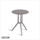 Décor Select - Juniper Round Dining Table, 3 Sizes - Powder Coated Steel Top and Technopolymer Base for Indoor and Outdoor Use - In Designer Neutral Tones - Décor for Business