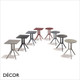 Décor Select - Juniper Square Poseur Table, 3 Sizes - Powder Coated Steel Top and Technopolymer Base for Indoor and Outdoor Use - In Designer Neutral Tones - Décor for Business