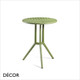 Décor Select - Juniper Poliweave Round Dining Table, 2 Sizes - Technopolymer for Indoor and Outdoor Use - In Designer Neutral Tones - Décor for Business