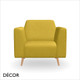 Décor Select - Milla Armchair with Slim Tapered Arms and Backrest - In Designer Fabrics & Eco Leathers - Décor for Business
