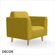 Décor Select - Milla Armchair with Slim Tapered Arms and Backrest - In Designer Fabrics & Eco Leathers - Décor for Business