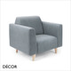 Décor Select - Milla Armchair with Slim Tapered Arms and Backrest - In Designer Fabrics & Eco Leathers - Décor for Business