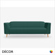 Décor Select - Florens Three-Seater Sofa with Slim Tapered Arms and Backrest - In Designer Fabrics & Eco Leathers - Décor for Business