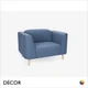 Décor Select - Florens Armchair with Slim Tapered Arms and Backrest - In Designer Fabrics & Eco Leathers - Décor for Business