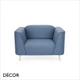 Décor Select - Florens Armchair with Slim Tapered Arms and Backrest - In Designer Fabrics & Eco Leathers - Décor for Business