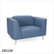 Décor Select - Florens Armchair with Slim Tapered Arms and Backrest - In Designer Fabrics & Eco Leathers - Décor for Business