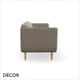 Décor Select - Pani Three-Seater Sofa with a Rounded Base and Curved Armrests - In Designer Fabrics & Eco Leathers - Décor for Business