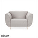 Décor Select - Pani Armchair with a Rounded Base and Curved Armrests - In Designer Fabrics & Eco Leathers - Décor for Business