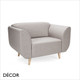 Décor Select - Pani Armchair with a Rounded Base and Curved Armrests - In Designer Fabrics & Eco Leathers - Décor for Business