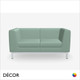 Décor Select - Renata Two-Seater Sofa with Tapered Arms and a Straight Flat Backrest - In Designer Fabrics & Eco Leathers - Décor for Business