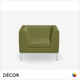 Décor Select - Renata Armchair with Tapered Arms and a Straight Flat Backrest - In Designer Fabrics & Eco Leathers - Décor for Business