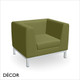 Décor Select - Renata Armchair with Tapered Arms and a Straight Flat Backrest - In Designer Fabrics & Eco Leathers - Décor for Business