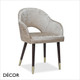 Icon Chairs - Voila Chair with Armrests and Brass-Capped Wooden Legs - In Designer Fabrics & Eco Leathers - Décor for Business