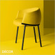 Décor Select - Koala Chair with a Dramatically Curved Wrap-Around Backrest and a Tubular Metal Frame - In Designer Fabrics & Eco Leathers - Décor for Business